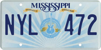 MS license plate NYL472