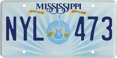 MS license plate NYL473