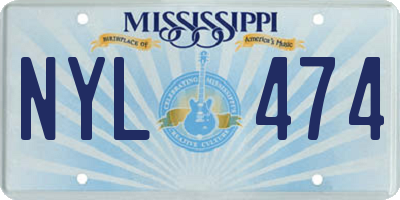 MS license plate NYL474