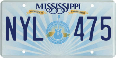 MS license plate NYL475