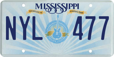 MS license plate NYL477