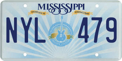 MS license plate NYL479