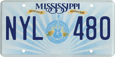 MS license plate NYL480
