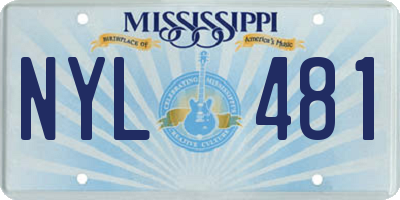MS license plate NYL481