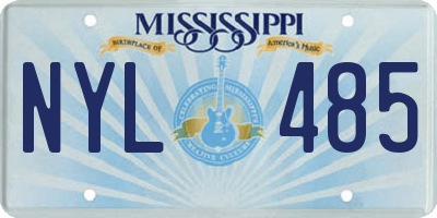 MS license plate NYL485