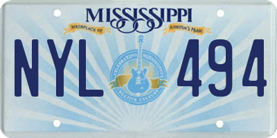 MS license plate NYL494