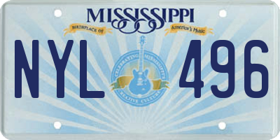 MS license plate NYL496