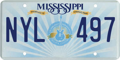 MS license plate NYL497