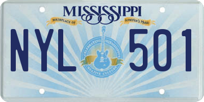 MS license plate NYL501