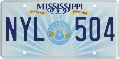 MS license plate NYL504