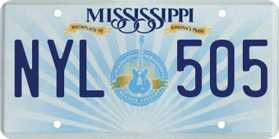 MS license plate NYL505