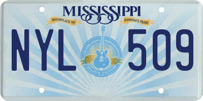 MS license plate NYL509