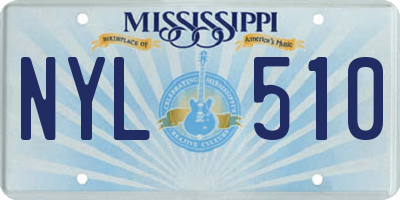 MS license plate NYL510