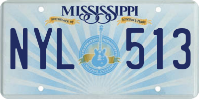 MS license plate NYL513