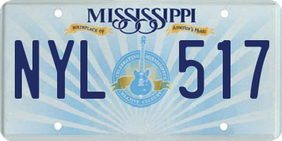 MS license plate NYL517