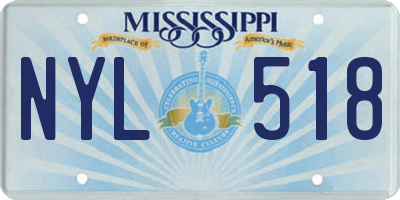 MS license plate NYL518