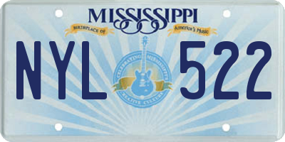 MS license plate NYL522