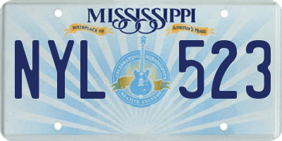 MS license plate NYL523
