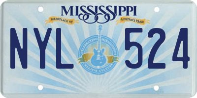 MS license plate NYL524
