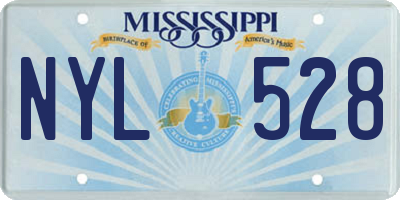 MS license plate NYL528