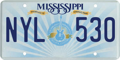 MS license plate NYL530