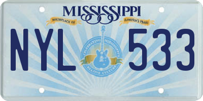 MS license plate NYL533