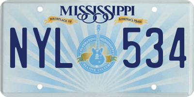 MS license plate NYL534