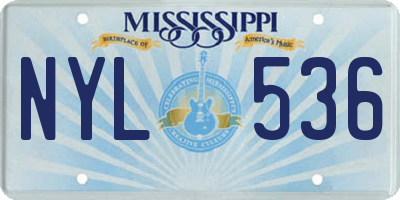 MS license plate NYL536