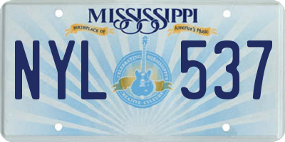 MS license plate NYL537