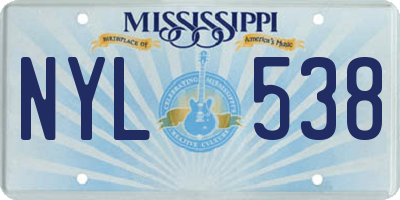 MS license plate NYL538