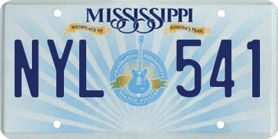MS license plate NYL541