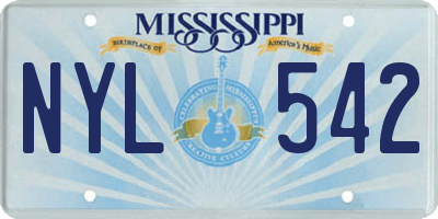 MS license plate NYL542