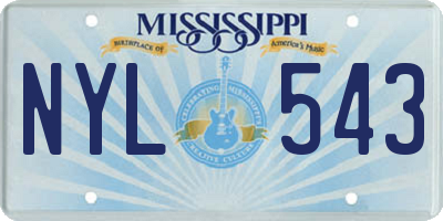 MS license plate NYL543