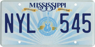 MS license plate NYL545