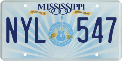 MS license plate NYL547