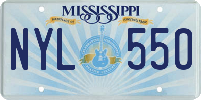 MS license plate NYL550