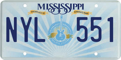 MS license plate NYL551
