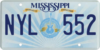 MS license plate NYL552