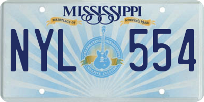 MS license plate NYL554