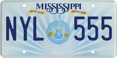 MS license plate NYL555