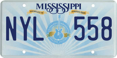 MS license plate NYL558