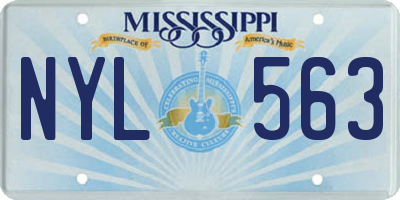 MS license plate NYL563
