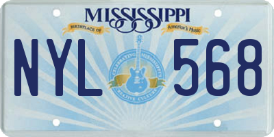 MS license plate NYL568