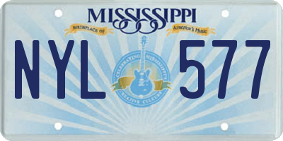 MS license plate NYL577
