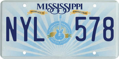 MS license plate NYL578