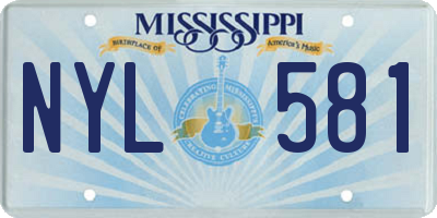 MS license plate NYL581