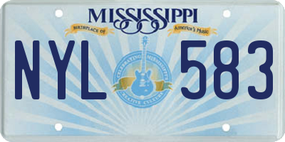 MS license plate NYL583