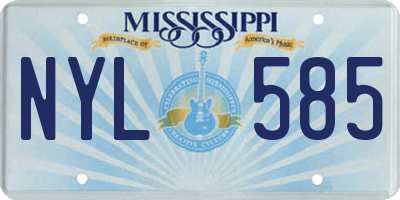 MS license plate NYL585