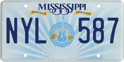 MS license plate NYL587