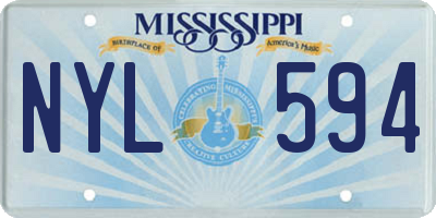 MS license plate NYL594